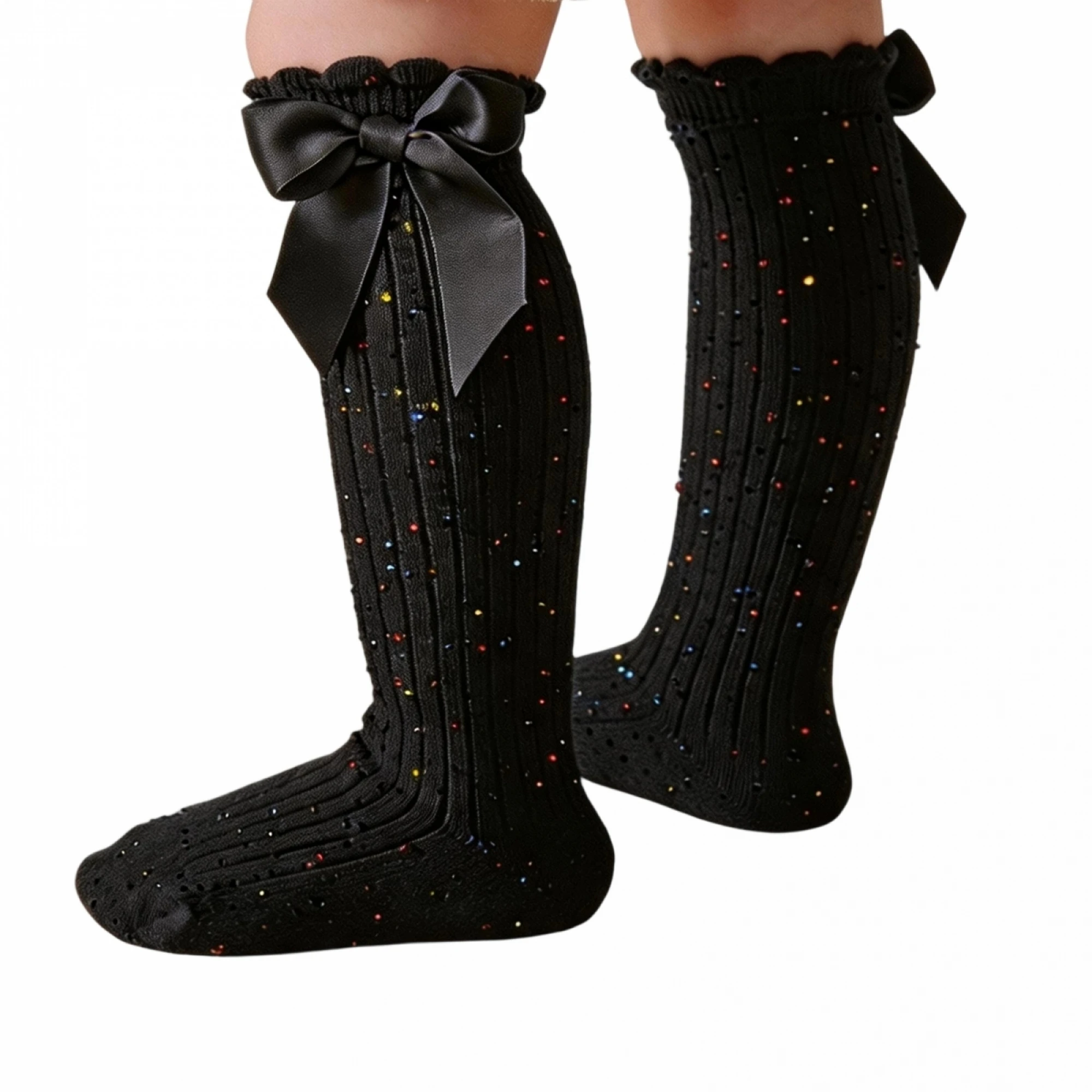Little Girls Knee High Socks Big Bow Decor Mid Tube Princess Socks