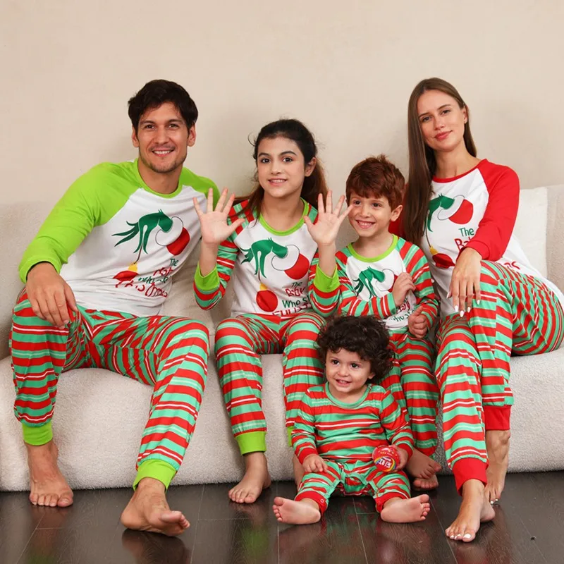 

Family Matching Clothes Parent-child Wear Fashion Soft and Loose Cute Christmas Home Wear Warm Family Pajamas Sets