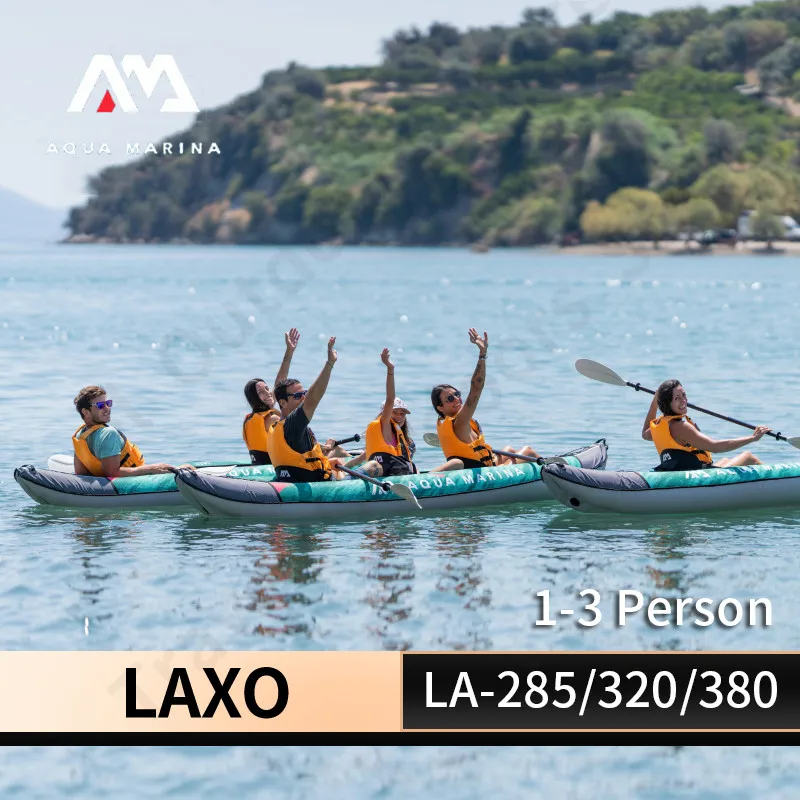 AQUA MARINA LAXO 1-3 Persons Kayak Family Drift Water Sports Canoeing Inflatable Boat PVC With Paddle 285x90cm/380x90cm