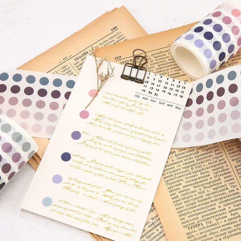 Kawaii Colorful Dot Washi Tape Stationery Stickers Decoration Adhesive Masking Tape Korean School Supplies Diary Tape 10 Colors