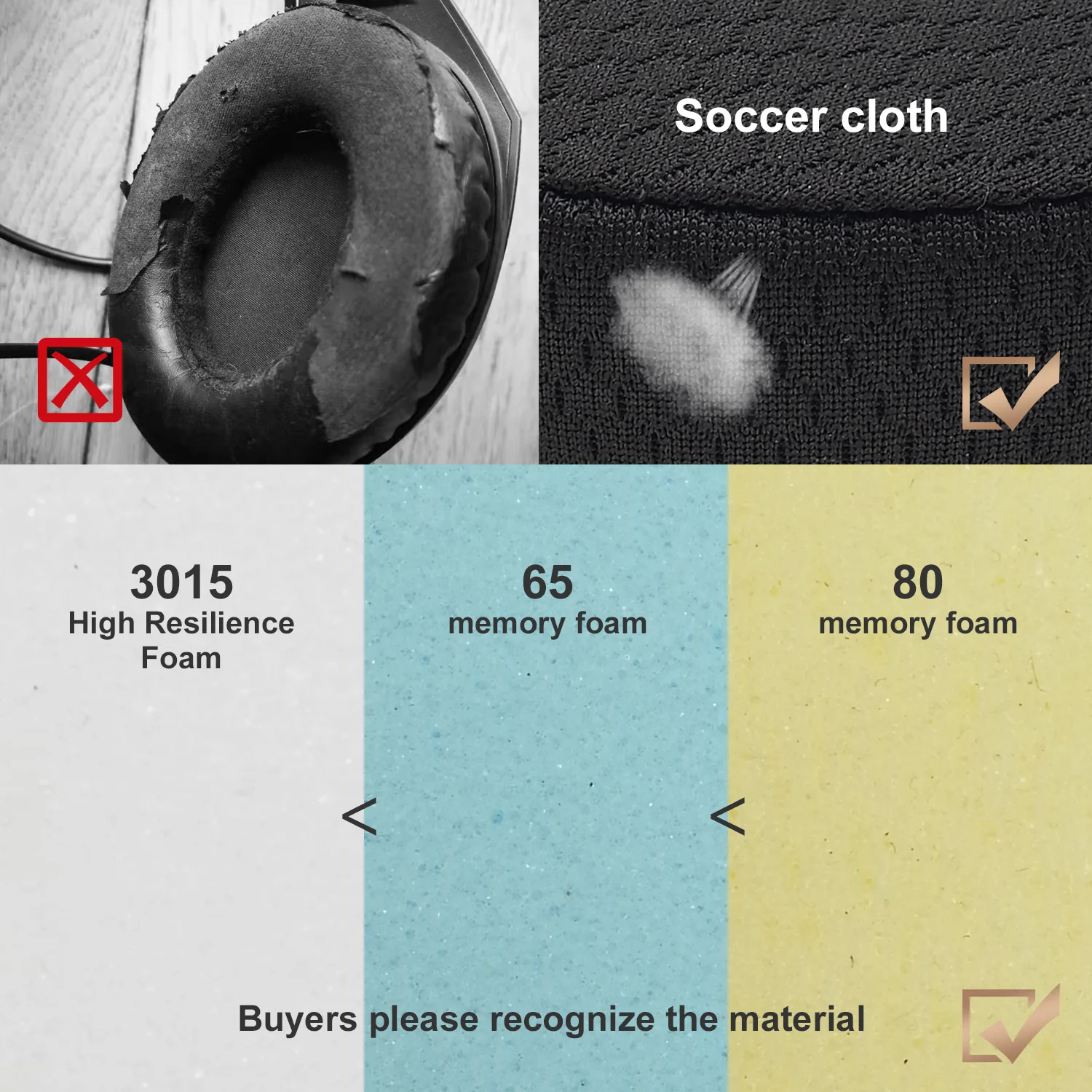 Earphone pads For Redragon H991 TRITON replacement  Earpads headphones Mesh cloth Memory Covers Sponge Soft Protein