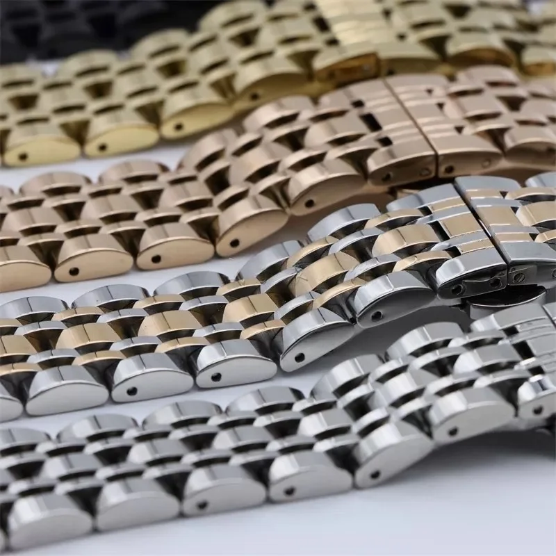 Твердый ремешок для часов из нержавеющей стали, твердый браслет с двойной застежкой-бабочкой 10/12/13/14/15/16/17/18/19/20/21/22/23/24