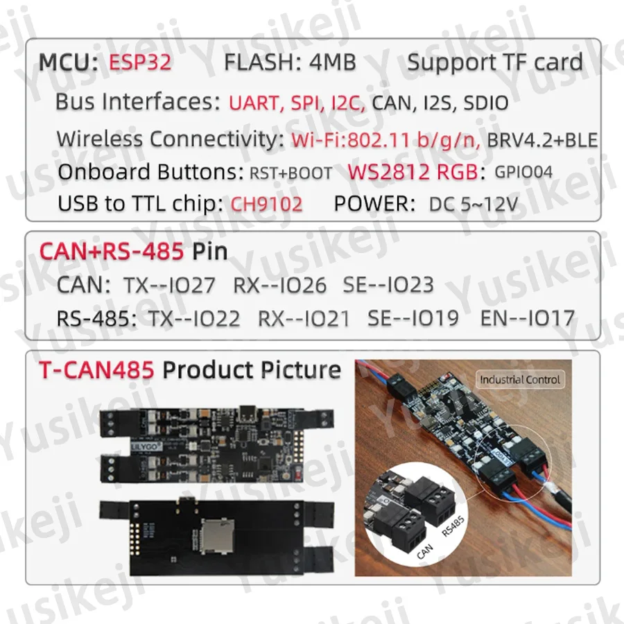 ليليجو ® TTGO T-CAN485 ESP32 Kan RS-485 Ondersteunt Tf بطاقة واي فاي بلوتوث Iot Ingenieur وحدة التحكم مجلس التنمية #2