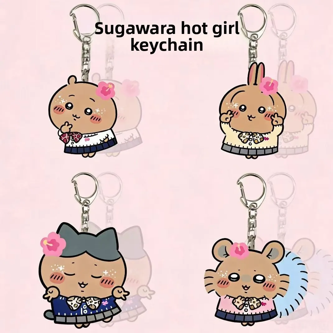 jiyi Shibuya Gal Acryl-Schlüsselanhänger Kawaii Anime-Puppe Hachiware Usagi Taschenanhänger Niedliches Geschenk Neues Mode-Accessoire Jungen Mädchen Set
