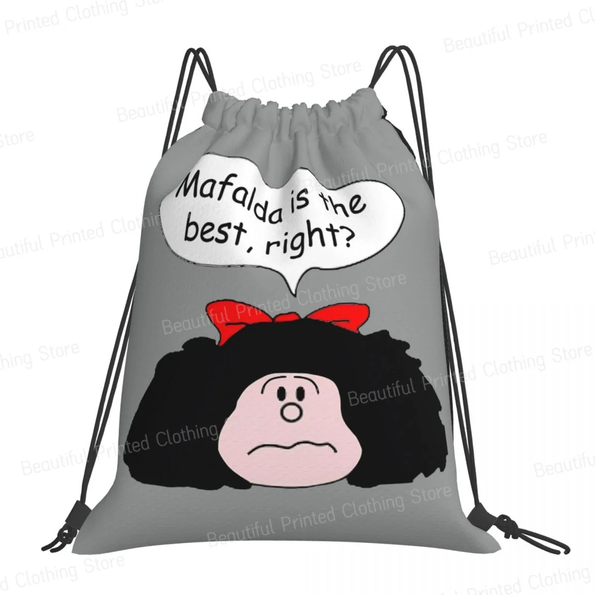 Mafalda Is The Best Right Drawstring Bags Gym Sackpack Portable Water Resistant