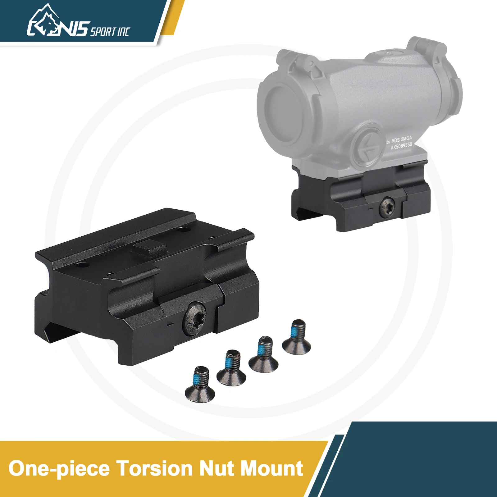 

CANIS SPORT INC Tactical Red Dot Sight Plate Base - 6063 Aluminum Mount for T2/RDS, One-Piece Torsion Nut Design