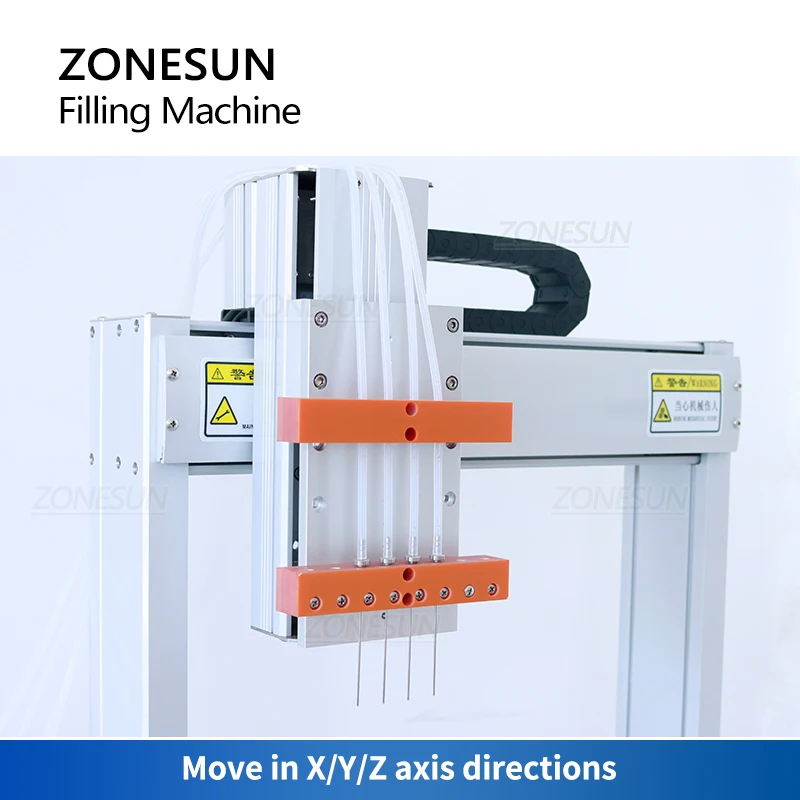 ZONESUN-Machine de remplissage de tubes à quatre têtes, pompe péristaltique, d'extraction de parfum de réactif, bouteille d'huile essentielle, ZS-XYZ4A de remplissage liquide
