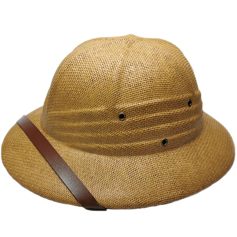 Parent-child Summer Straw Helmet Pith Sun Hats For Child Boy Girl Vietnam War Army Hat Dome Hat Safari Jungle Miners British Cap