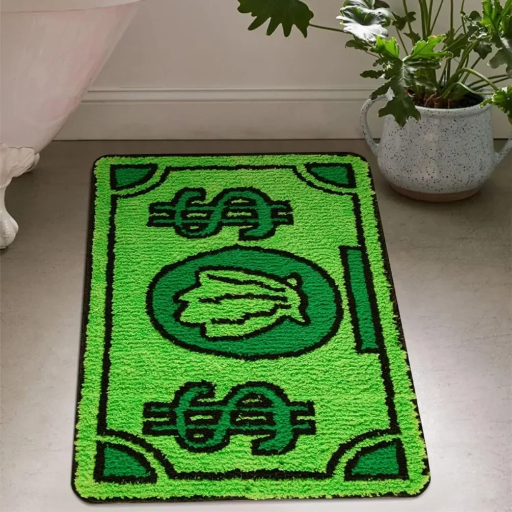 Cartoon Money Rugs Waterproof Floor Mat Fluff Carpet Non-slip DoorMat Halloween Decor Banknote Rug for Bathroom Hallway Balcony