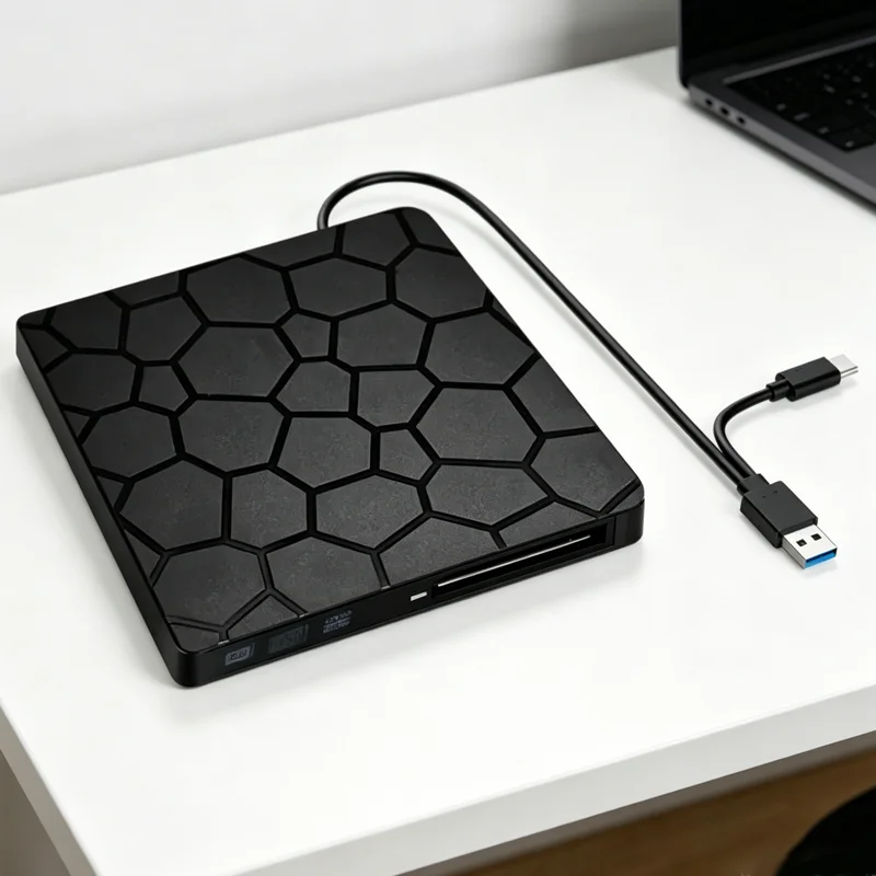 2 In 1 External DVD RW Drive USB 3.0 Type-C Interface Slim DVD CD Writer Burner Reader Player Optical Drive For Laptop Notebook