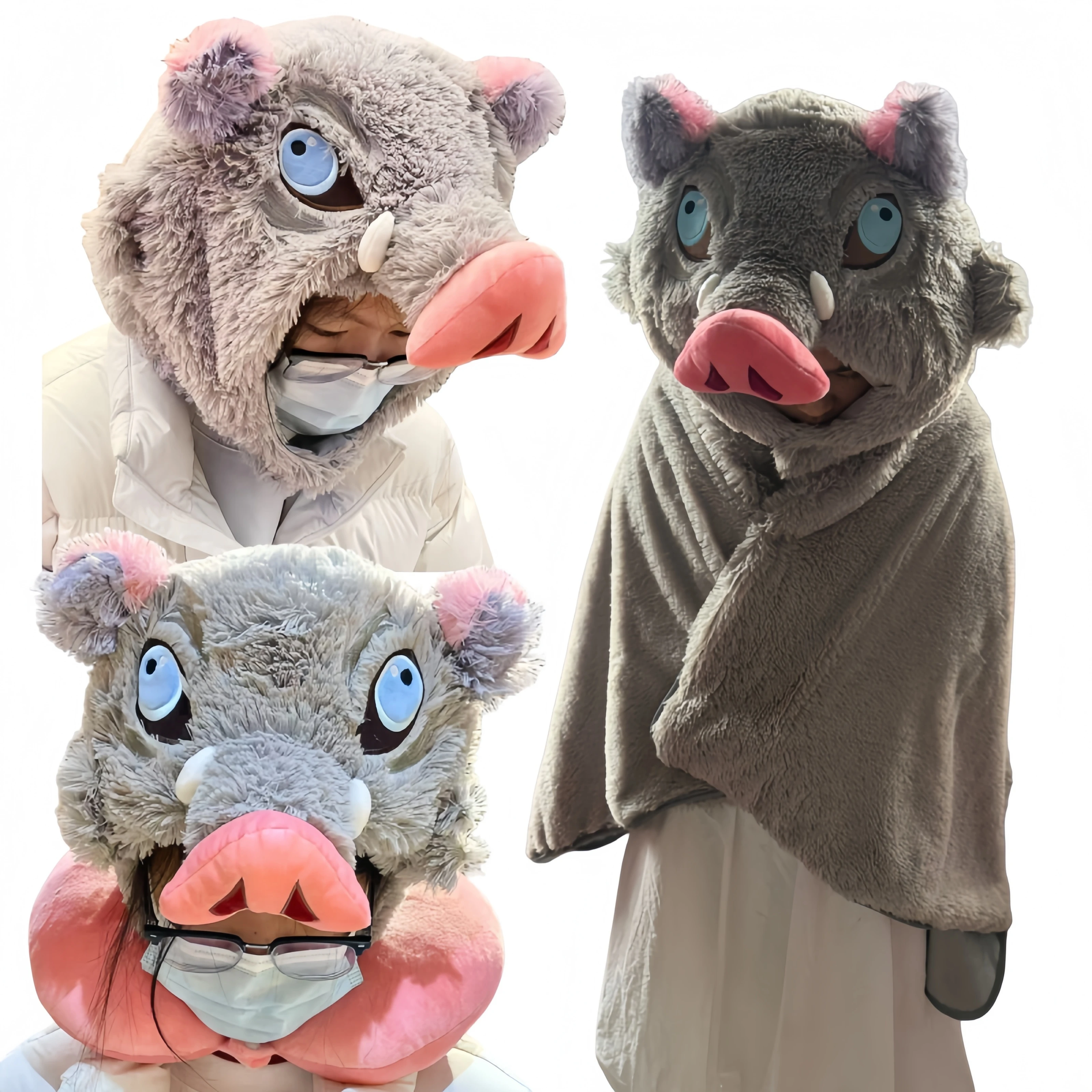 

Реквизит для косплея, плюшевая шапка с головой кабана, Hashibira Inosuke, теплый головной убор, мультяшные мягкие аниме, плюшевые подарки для фанатов мальчиков