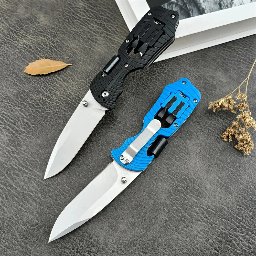 

Blue/Black KS 1920 Outdoor Pocket Folding Knife 8Cr13Mov Blade Nylon Fiber Handle Easy To Carry Tools Hunting Climbing Knife