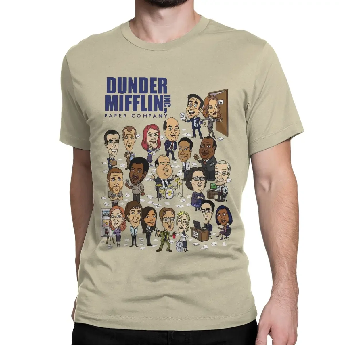 Men\'s T-Shirts Dunder Mifflin Paper Company The Office Leisure 100% Cotton Tee Shirt TV Show T Shirt Round Collar Tops Classic