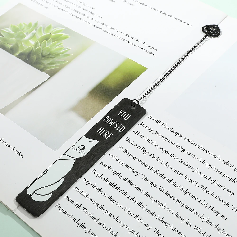 Cute Cat Bookmarks Metal Black Bookmarks Reading Marks Book Lovers Collections School Supplies Gifts for Friends and Teachers