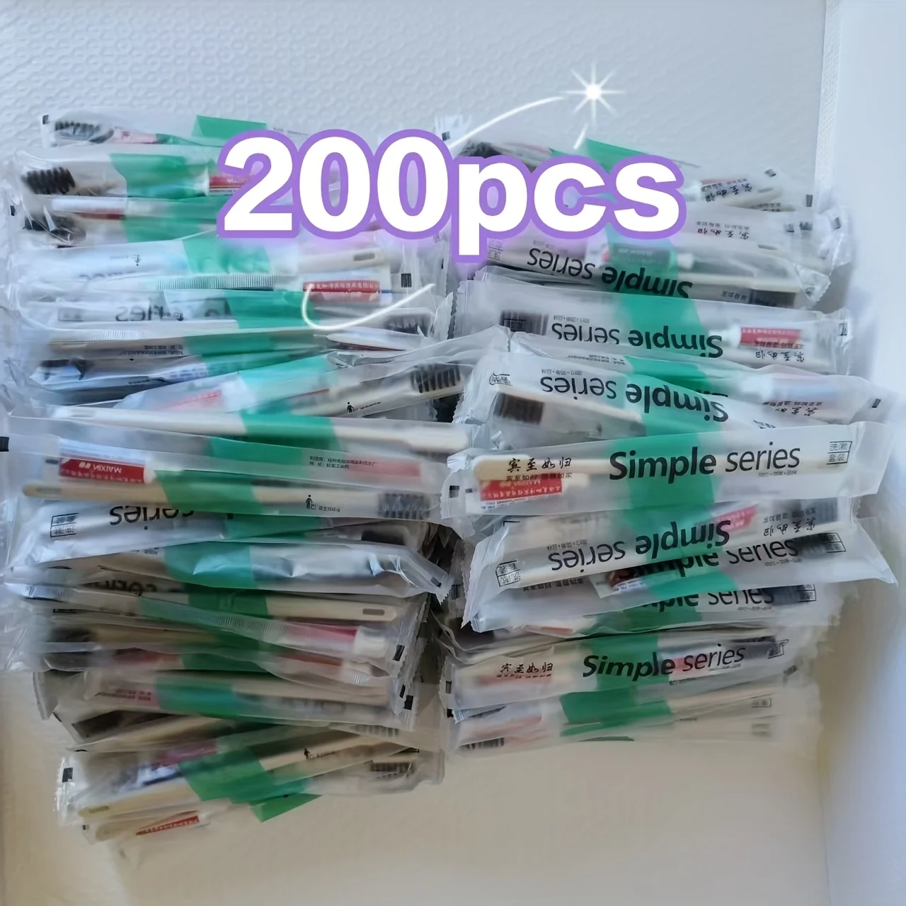 

200pcs/portable, Complete Set of Disposable Toothbrushes, Individually Packaged for Home，office, Hostel