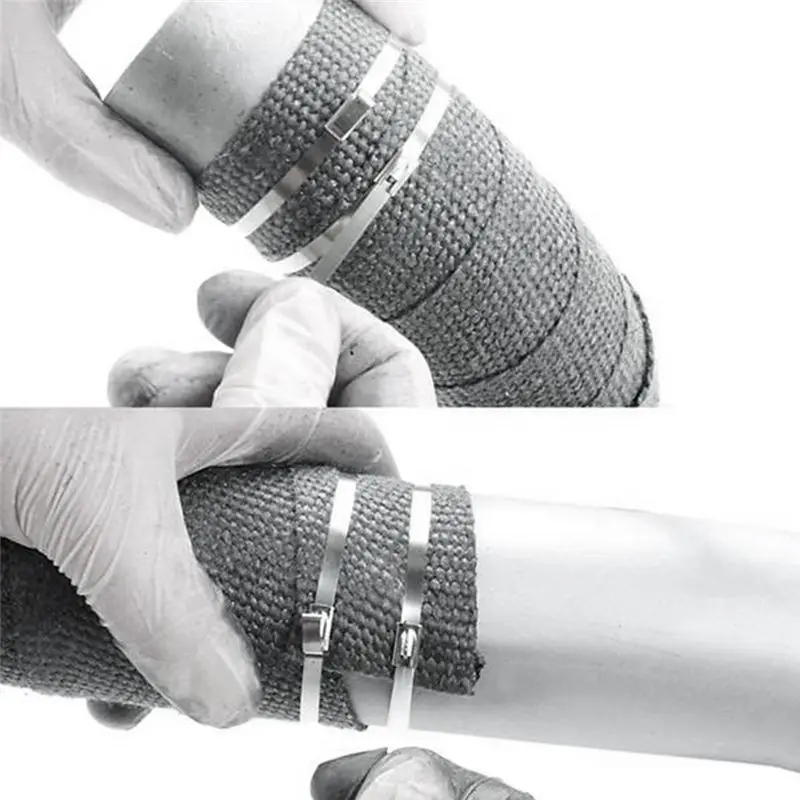AEE8-11.8 Inch 100Pcs Stainless Steel Zip Ties Heavy Duty Multi-Purpose Self-Locking Cable Ties For Machinery 4.6X300mm