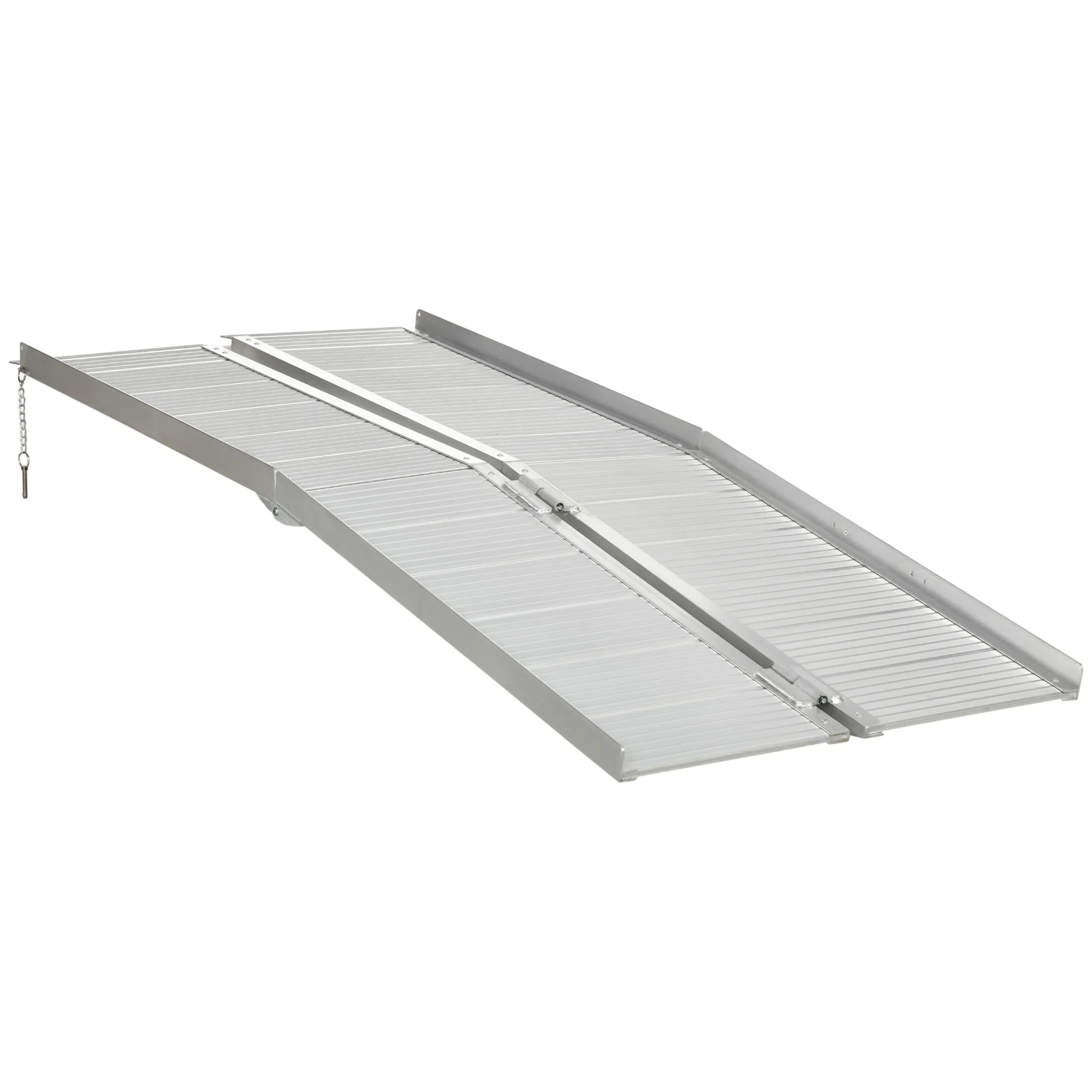 HOMCOM Opvouwbare laadoprit Rolstoeloprit met oplaadmogelijkheid van max. cm Maximaal opladen. Kg aluminium antislip toegangshelling met veiligheidsbeveiliging voor ouderen, gehandicapten, trappen - afbeelding 2