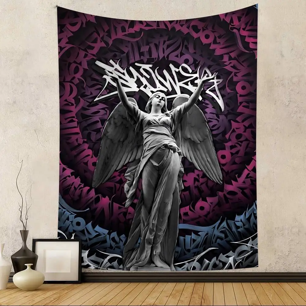 Fashion Graffiti P-Pokras T-Totem Art Colorful Tapestry Wall Hanging Bohemian Wall Tapestries Mandala Wall Art Decor