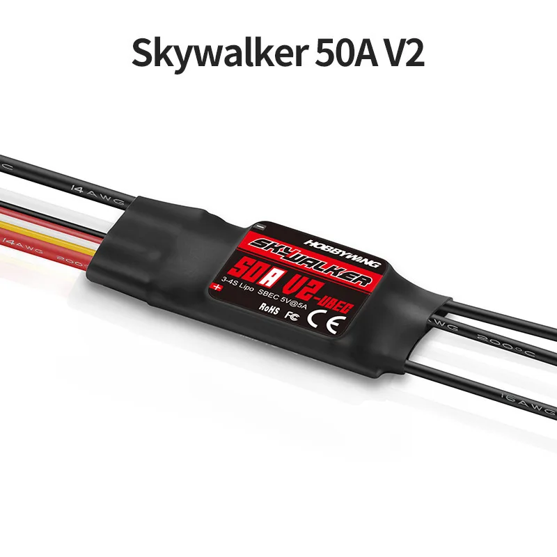 Nuevo controlador Hobbywing Skywalker 50A 60A 80A 100A V2 Speed ESC con UBEC para avión helicóptero RC