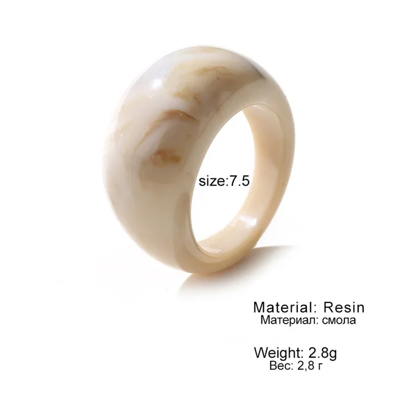 New Colorful Transparent Rings Irregular Marble Pattern Geometric Acryli Ring For Women Fashion Ring Wedding Party Jewelry Gifts