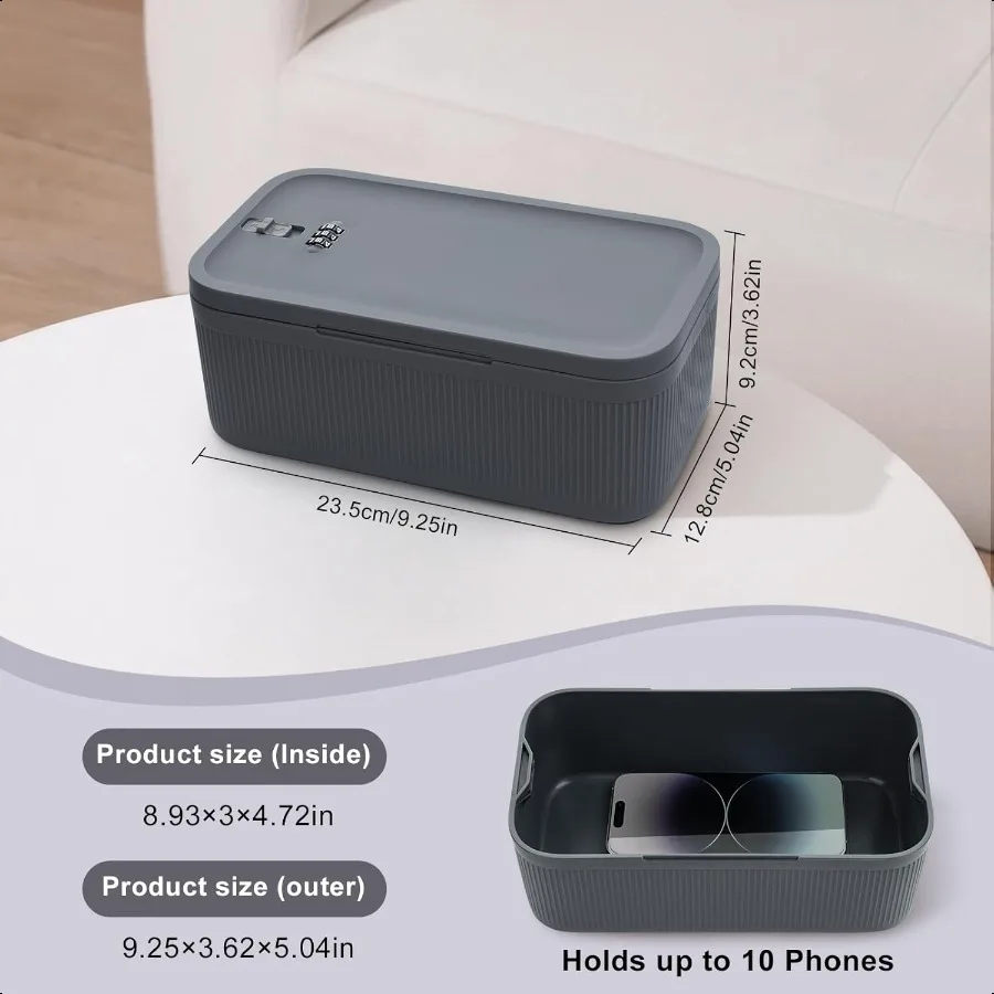 Abschließbare Aufbewahrungsbox, kleine Schließbox mit Kombinationscode für Telefon, Medizin, sicheres Essen, Zuhause, Kühlschrank, Büro, persönliche Gegenstände