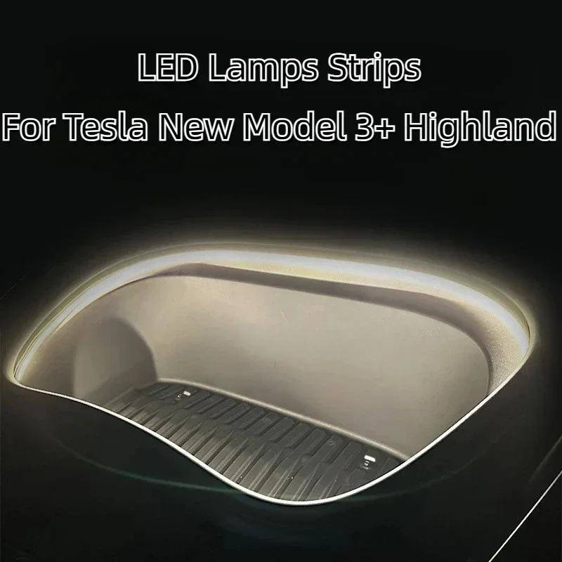 Front Trunk Atmosphere Light For tesla model 3 highland 2024 Bright LED Silicone Light Yellow White Proposal Decoration