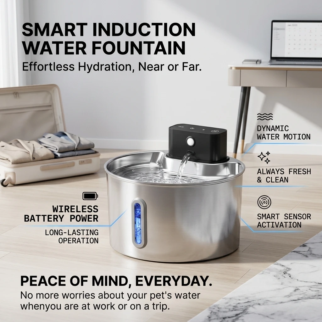 Wireless Charging Cat Water Fo - đánh giá và giá Wireless Pet Water Fountain Battery