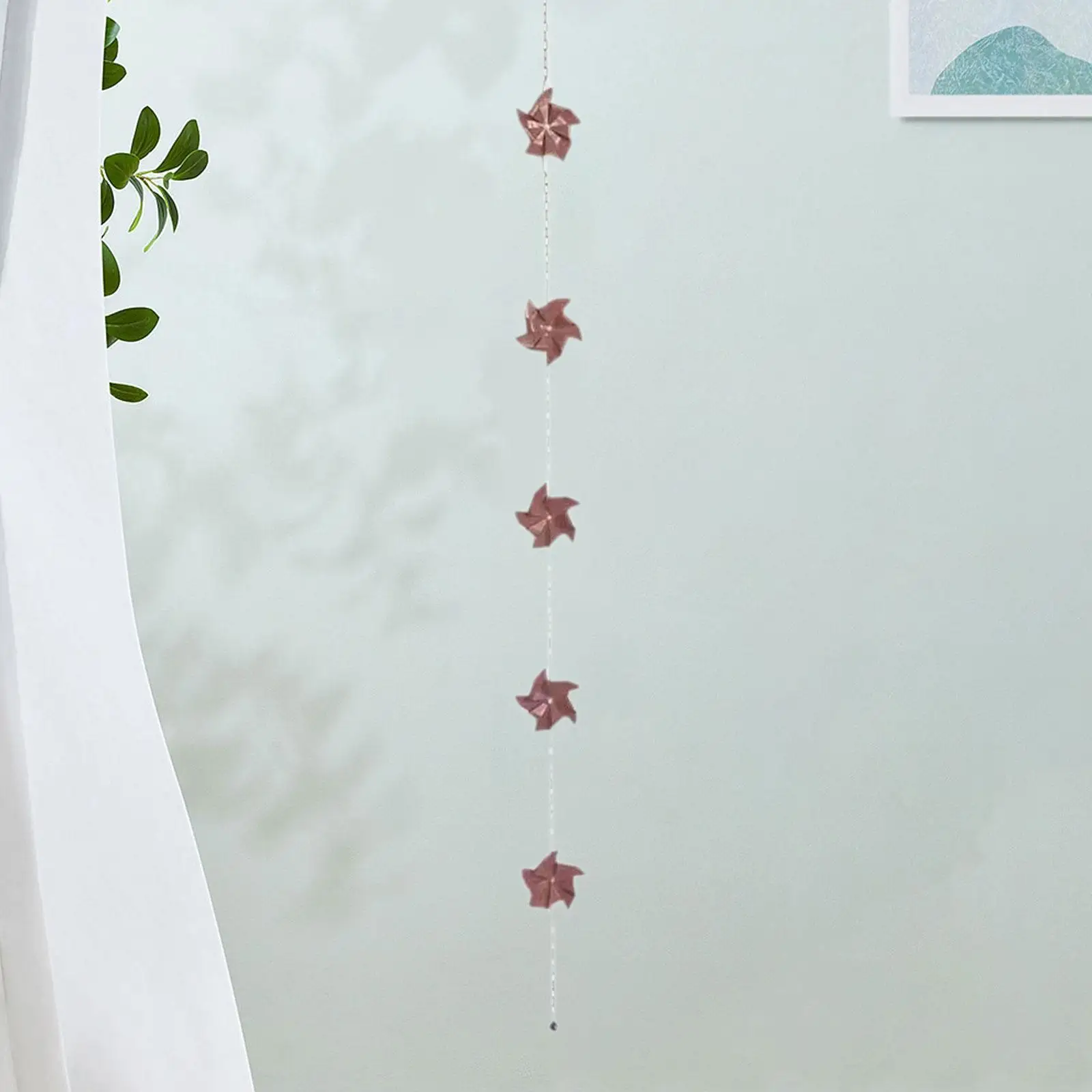 Rain Gutter Chain Metal Windmill Shape Hanging Ornament Modern Art Decoration for Garden Porch Rainwater Collection
