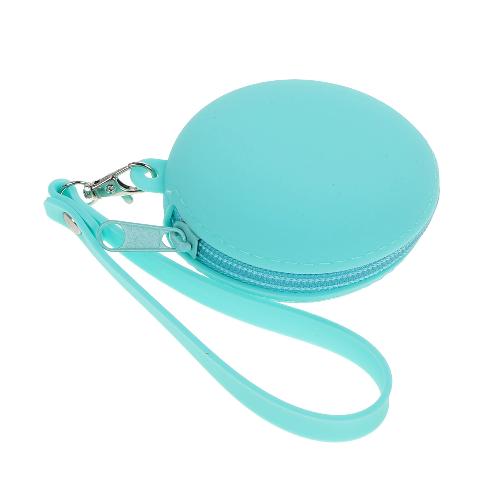 

Silicone Coin Purse Green Round Compact Key Coin Pouch Cartoon Wallet Zipper Organizer Travel Round Change Purse