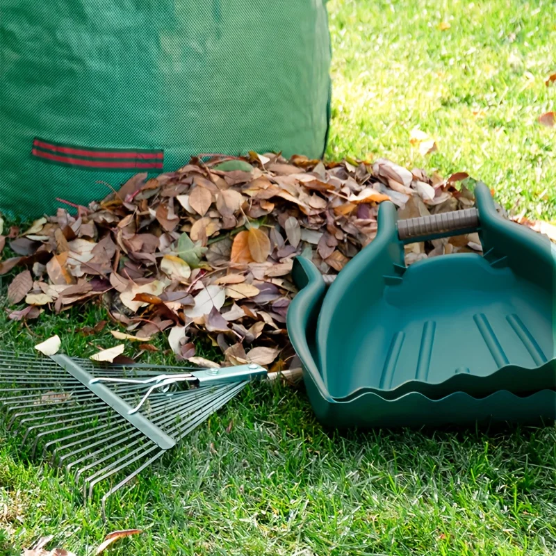 Pala de jardín y pala para hojas de alta resistencia, limpiador de restos de Patio grande, No requiere electricidad, herramientas de césped para eliminar hojas