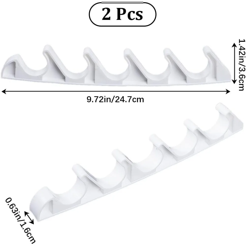 2Pcs 6 Positions Black Plastic Adjustable Bracket 10