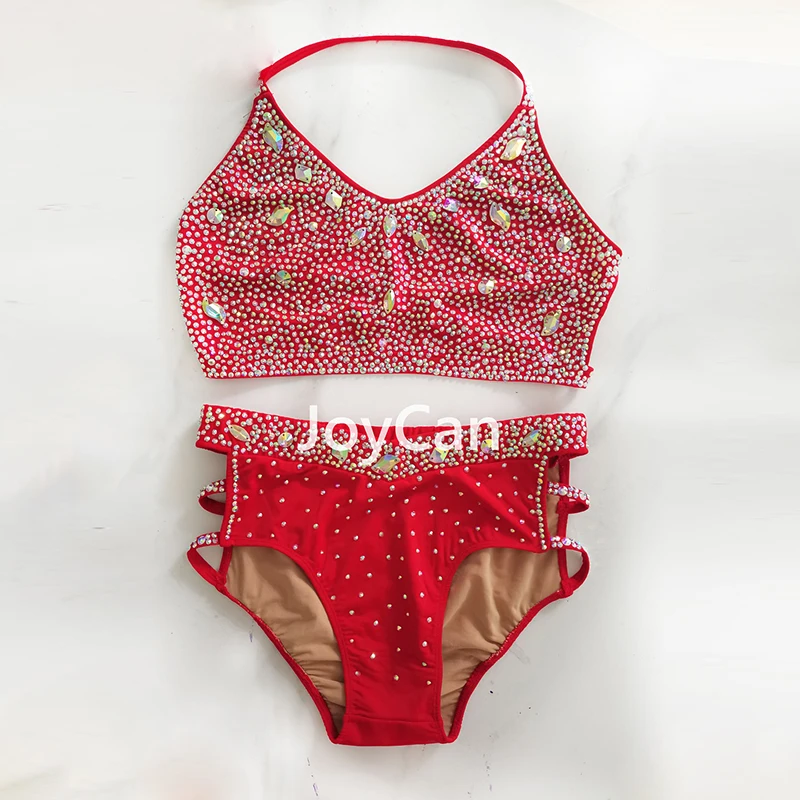 JoyCan-Vestido de Jazz Lírico, Traje vermelho para menina, Roupas de Pole Dancing, Treinamento Performance