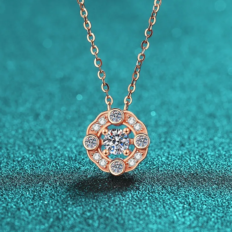 

Platinum PT950 18K White Gold 0.5ct Moissanite Necklace Pendant for Women Jewelry Luxury Gift Box Included