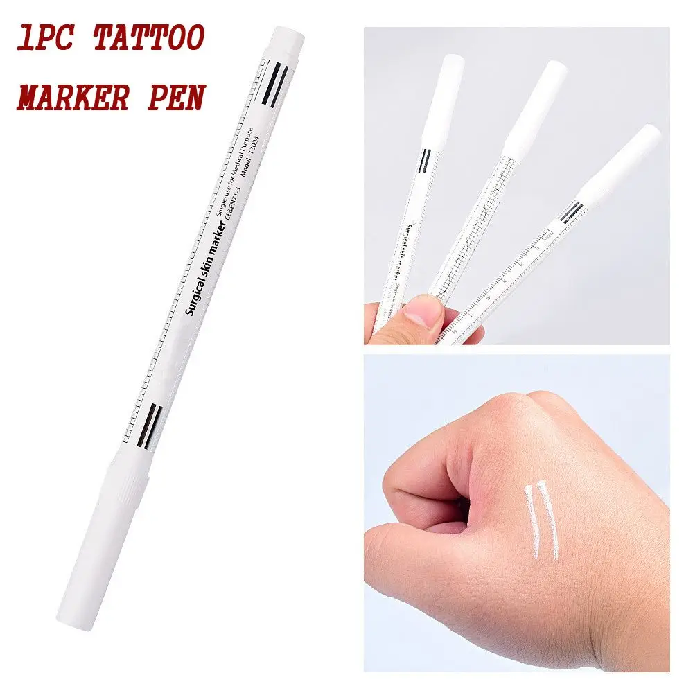 

1 Pcs/set White Microblading Accessories Tattoo With Measuring Ruler Makeup Tool Marker Pen Tattoo Tool Positioning Pen