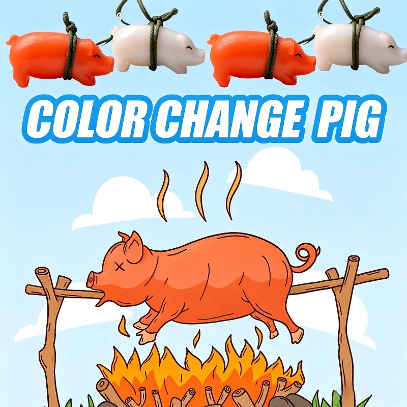 Funny Color Change Roast Pig Pendants for Bag Ornament UV Simulation Roast Chicken Keyrings for Women Birthday Gift