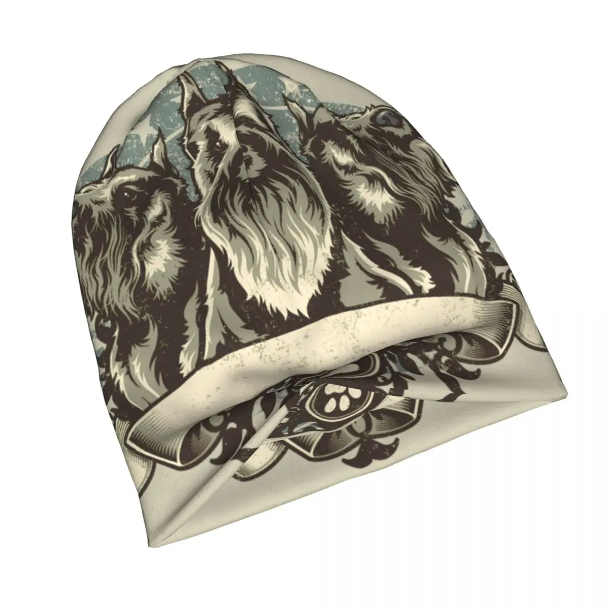 Bonnet Hats Dog Lover Man Men Women's Thin Skullies Beanies Hat Schnauzer Terrier Crest Design Autumn Spring Cap Hip Hop Caps