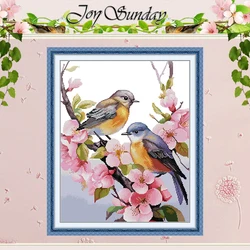 Two Little Birds Animals Patterns Counted Cross Stitch Set DIY 11CT 14CT 16CT Stamped DMC Cross-stitch Kit Embroidery Needlework