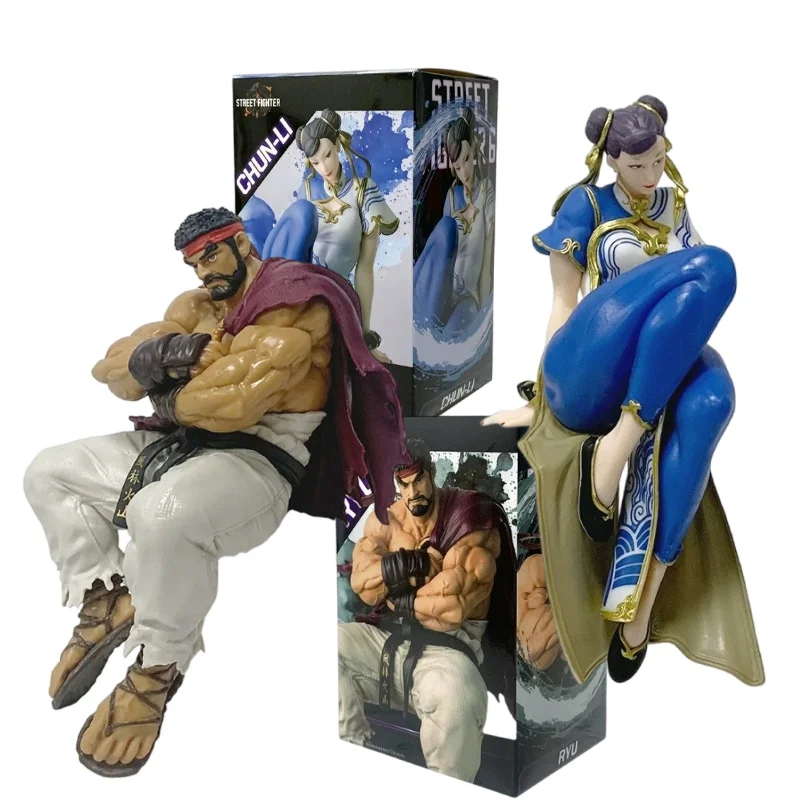 14 cm/5,51 in Street Fighter Anime Spiel Figur Ryu Chun-Li Action Figur Sitzhaltung Figur Dekor PVC Sammlung modell Spielzeug