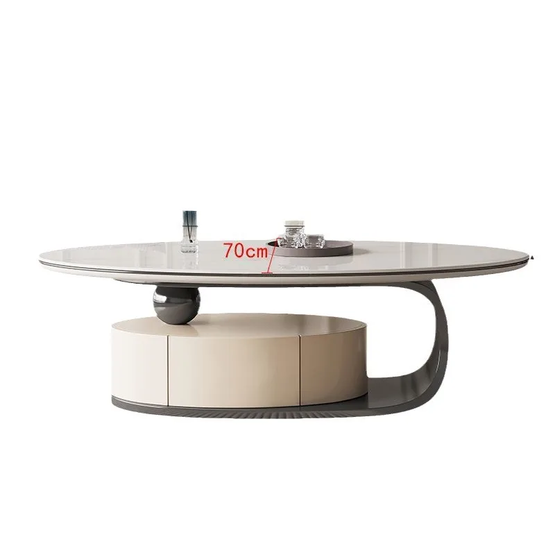 

new modern minimalist home storage rock slab coffee table Italian living room designer oval small coffee table table