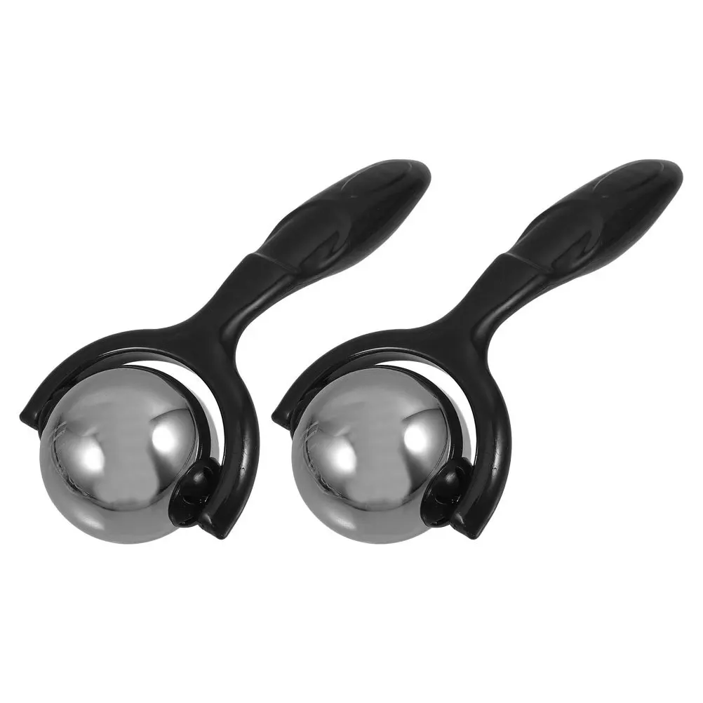 

2 шт. ручные массажные шарики с ручкой для спортсменов, домашнего использования, холодный ролик для ног, ног, спины, расслабления мышц, черный массажер