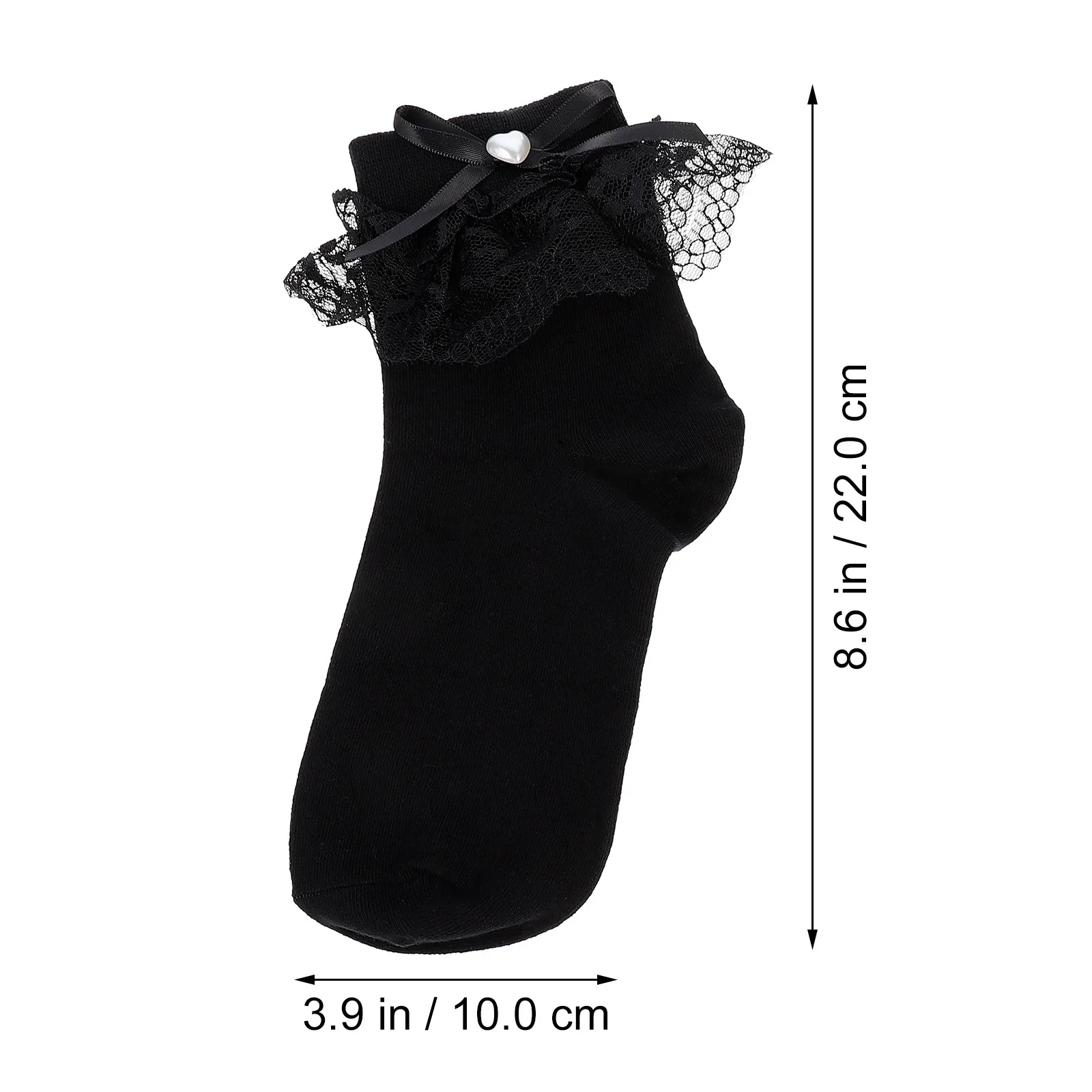 1 par de calcetines bonitos de algodón con lazo, adorno de encaje, uniforme escolar para niñas, accesorios de fiesta de Navidad, calcetines de algodón