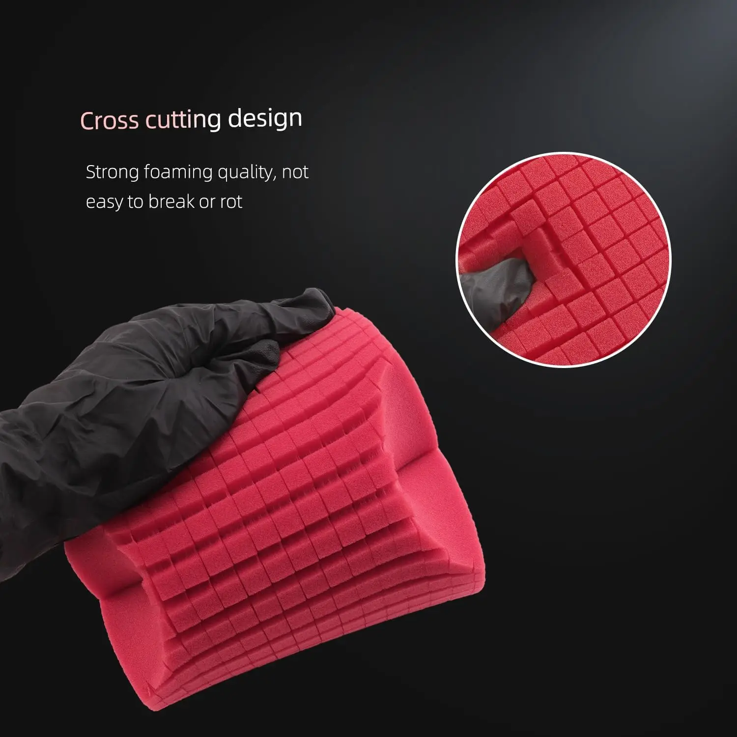 SPTA 3 Pack Big Red Sponge Cross Cut Car Wash Sponge Easy Grip Auto Cleaning Foam