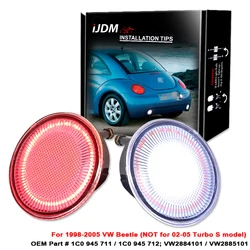 Full LED Rear Bumper Reflector Light For 1998-2005 VW Beetle Red Function as Tail or Rear Fog Lights white Reverse Backup Lights