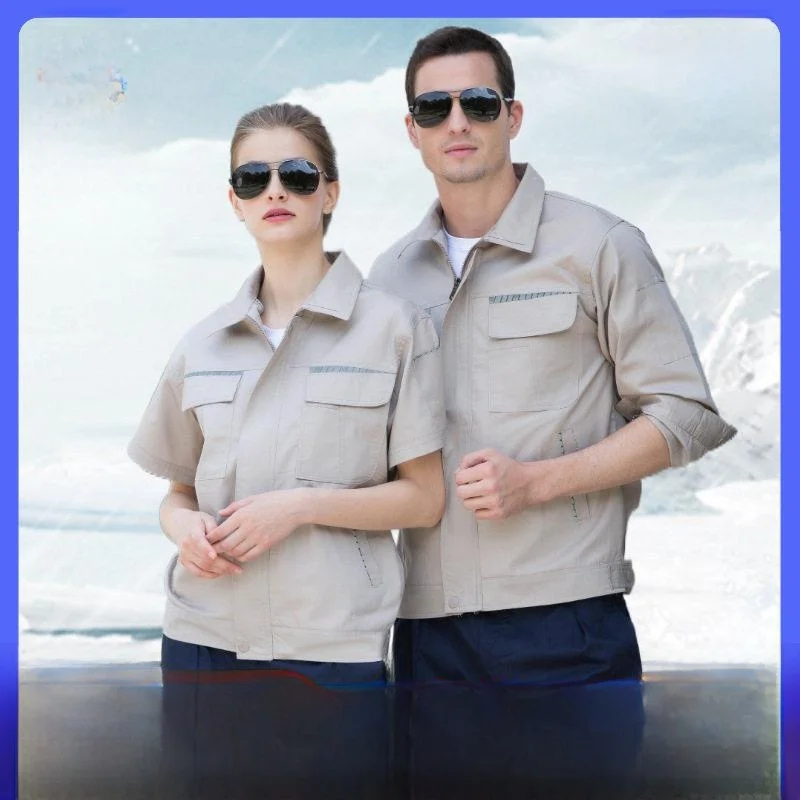 

Lightweight Long Sleeve Sweat Absorbent Breathable Summer Workwear Uniform Set for Property Maintenance Men's Clothing