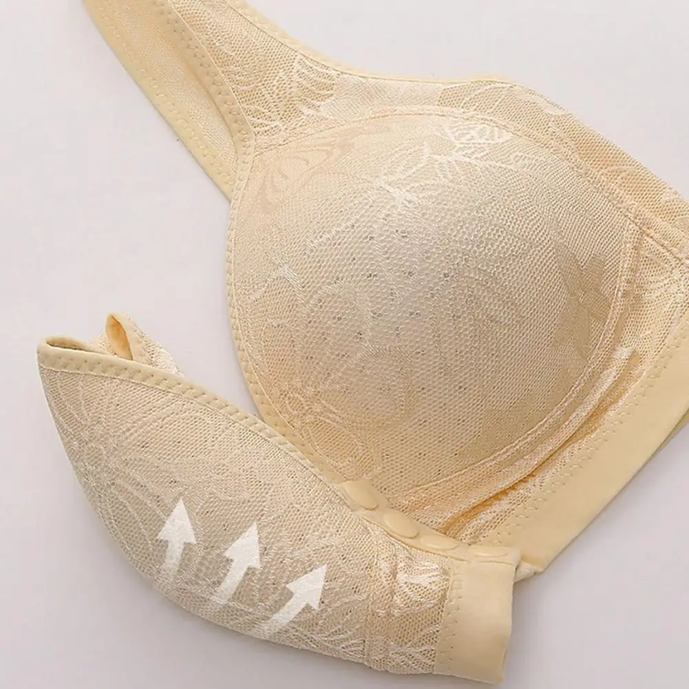 

Front Closure Bra for Woman Large Size Push Up Bra Wireless Brassiere Comfort Breathable Bralette Mother Underwear
