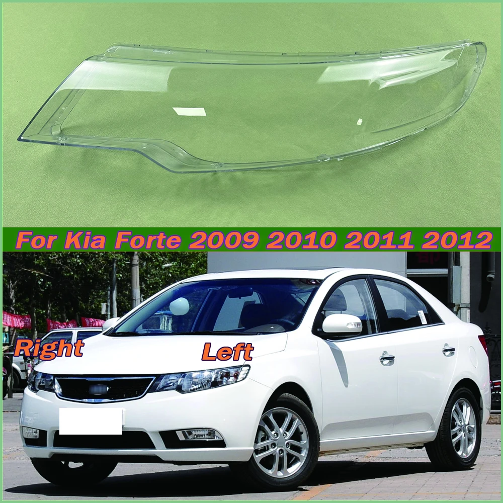 

For Kia Forte 2009 2010 2011 2012 Headlights Cover Transparent Lamp Shade Headlamp Shell Plexiglass Replace Original Lampshade