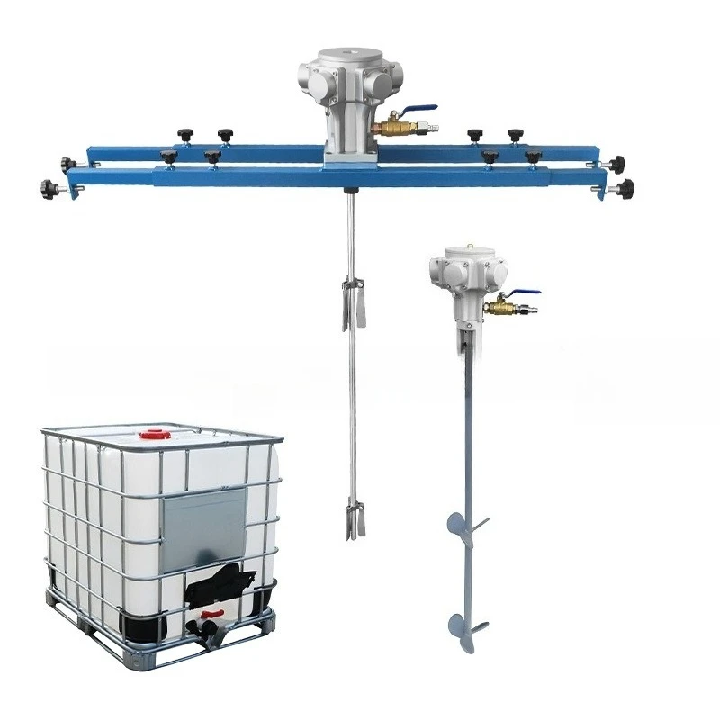 Pneumatic mixer for stainless steel horizontal plate bracket for ton barrel, industrial paint and coating mixer disperser