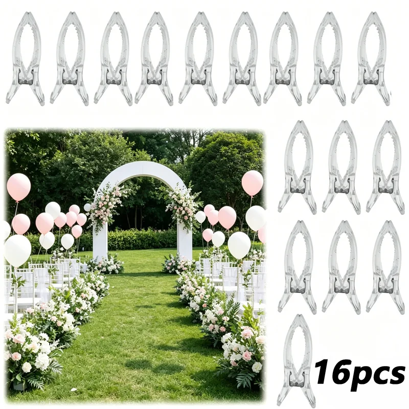 16Pcs Heavy‑Duty Spring Clips, Clear High Load‑bearing Multipurpose Clamps for Balloon Party Woodworking Photography, Random Sty