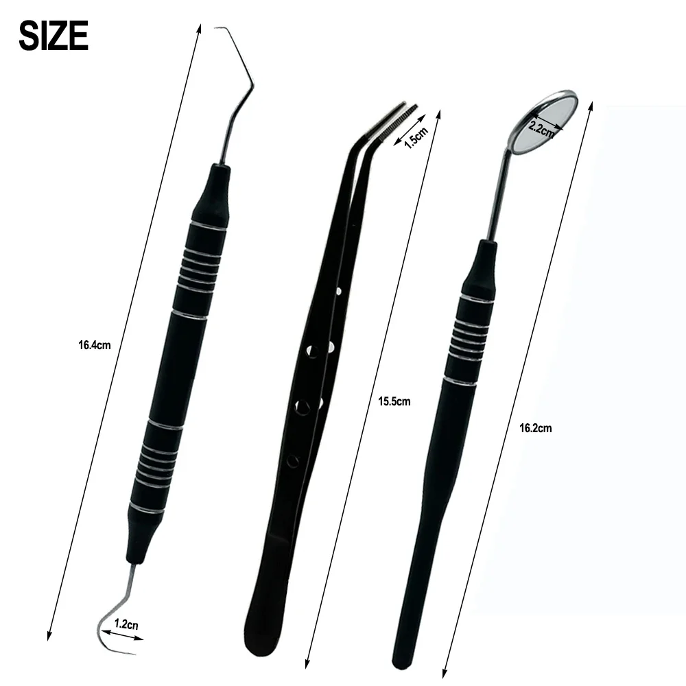 Dental Kit with Mouth Mirror Tweezers Curved Probe and Essential Tools for Professional Teeth Cleaning and Oral Care