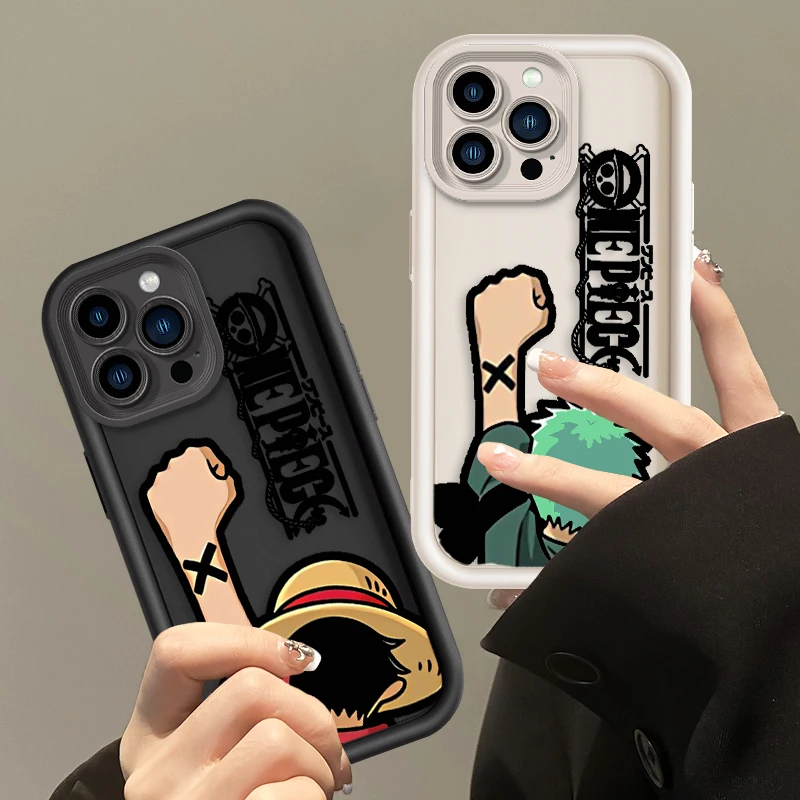 Art Anime One Pieces For Apple iPhone 15 14 13 12 11 Mini XS XR X 8 7 Pro Max Plus Soft Eye Ladder Phone Case